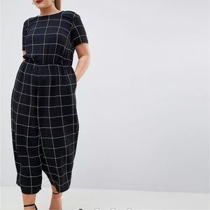 ASOS curve check print jumpsuit- EUC